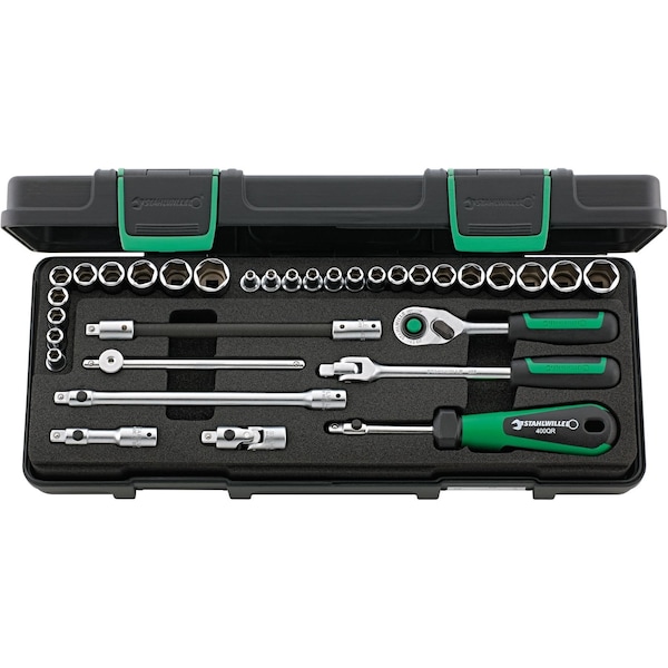 6, 3 mm (1/4") Socket set 33-pcs., 40MA/25/8QR KN